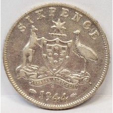 AUSTRALIA 1944 S . SIXPENCE AUSTRALIA 1944 S . SIXPENCE